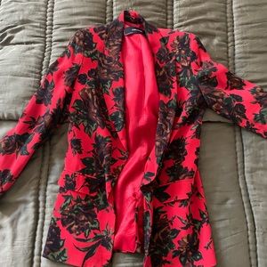 Zara Red Floral Blazer